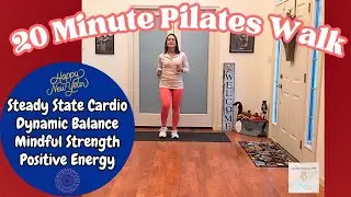 20 Minute Indoor Walking Workout | Beginner Cardio Pilates Core | New Year Workout ❤️ Stress Relief