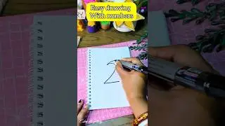 Tutorial: How to draw a parrot with number 2😱🦜 #shorts #art #drawing #painting