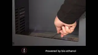 OKO S4 Bio Ethanol Stove with Log Storage in Charcoal Grey with Angled Stove Pipe