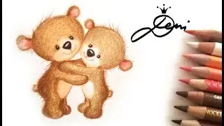 Zwei süße Bärchen zeichnen lernen 🐻 How to draw cute bears 🐻 как се рисуват две сладки мечета