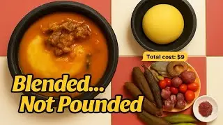 Blended Cassava Fufu & Tolo Beef Soup(African Food Recipes At Home)