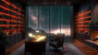 Urban Lofi Sanctuary - 3 Hours of City View Focus Music & Fireplace Sounds
