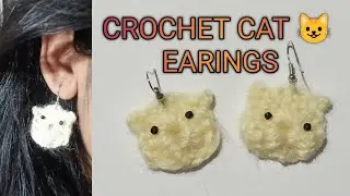 🐱 Crochet Cat Earrings | Handmade Cute Kitty Earrings 🧶✨