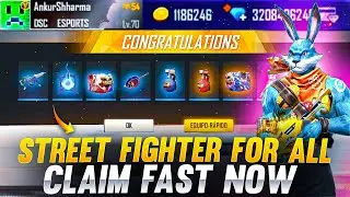 CLAIM STREET FIGHTER EVENT FREE REWARDS | FREE FIRE STREET FIGHTER EVENT FULL DETAILS