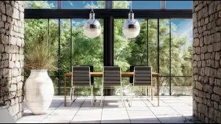 3D Model - 3DsMax/ Corona Render - Geoffrey Single Light Glass Steel Dimmable Pendant