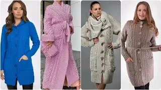 Gorgeous Stylish crochet knitting cardigan long coat designs for girls & women 2023