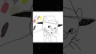 A relaxing cat detective speed paint #cat #art #digitalart #pfp #detective #oc