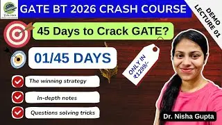 GATE Biotechnology 2026 Crash Course  | DAY 01  | Biodotcom by Dr. Nisha Gupta | #gate2026