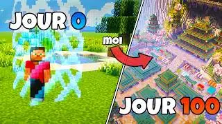 100 JOURS dans Minecraft mais le monde s'agrandit petit à petit