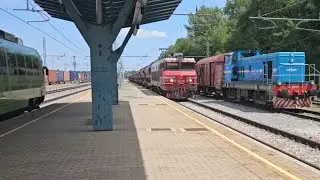 TRAIN MIX AT KIDRIČEVO TRAIN STATION - incl. Đura moving vagons, freight train (Alstom), local train