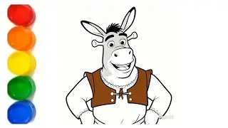 Donkey shrek | drawing and coloring for kids and toddlers