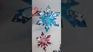 Handmade Resin Snowflakes, Bold Bright Colors with Unique MIRROR GLASS Accents #unique #wearableart