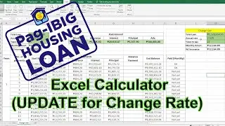 Pag Ibig housing loan excel UPDATE Change Rate