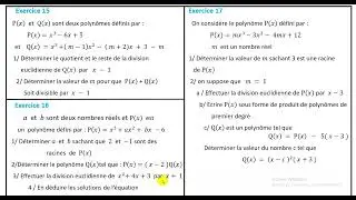 Polynômes exercices