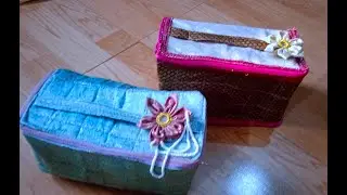 Learn making of a small beauty organiser | small fabric bag | makeup box | pouch box.