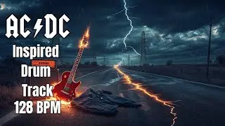 AC/DC Style Drum Backing Track | 128 BPM | Straight Hard Rock Drum Groove