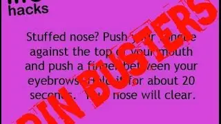 PIN BUSTERS: stuffy nose life hack?