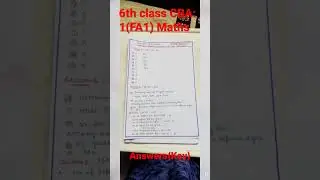 6th Class Maths CBA:1(FA.1) Answers (Key) 2022-23