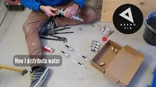Handyman doing plumbing works. Water distribution manifold. Bathroom/kitchen renovation/Part 15