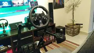 Meu  simulador em detalhes, Logitech g920, cockpit com banco de carro e Xbox Series X.
