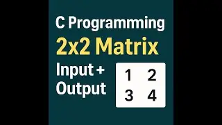2x2 Matrix Input and Output in C 💻 | Easy C Programming