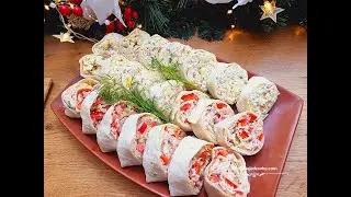 Tortille z tuńczykiem i surimi, szybkie przekąski na każdą okazję #tortille #przekąski  #naimpreze