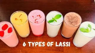 6 TYPES OF LASSI RECIPES/Lassi recipe/ MANGO YOGURT SMOOTHIE/Sweet Yogurt Summer Drinks
