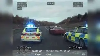Dramatic Moment UK Cops Chase Burglar In Audi Along A500