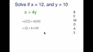 Replacement Example 2  From the BEMDAS Math Program