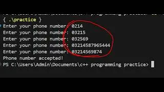 Data Validation For Phone Number in C++