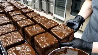 no more boring bread! making chocolate bomb cube bread - korean street food