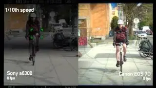 Sony a6300 viewfinder blackout compared with 8 fps DSLR