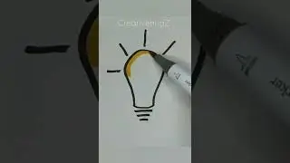 Easy Light Bulb Drawing 💡 | How to draw a light bulb #kids #easy #drawing #satisfying #shorts
