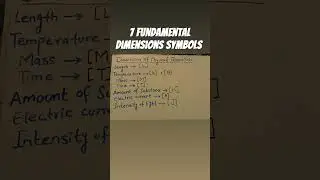 7 Fundamental Dimensions symbols # Physics # Class 11