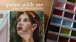 paint with me ft. kuretake watercolor // portrait ✨
