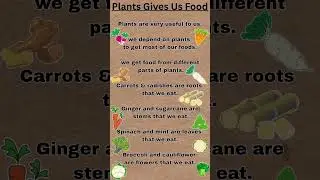 Plants Gives Us Food 🍱 | English Poem for Kids | Poem in English for Kids | Poems | Kids Poems 👦👧