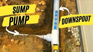 How To Fix A Flooded Yard By Tying Sump Pump & Downspouts Together