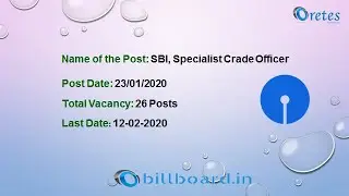 sbi Specialist Crade Officer