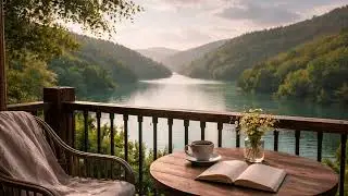 Peaceful Lake View Piano Background Music | Golden Hour Reading & Reflection
