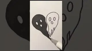 Ghost Heart Drawing #shorts #ytshorts #viral #art #satisfying #creativeart #artwork #halloween
