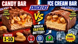 Snickers Candy Bar vs Snickers Ice Cream Bar | Candy vs. Ice Cream &ndash; Who Tastes Better? #Snickers 