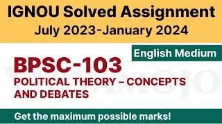 IGNOU BPSC 103 Solved Assignment 2023-24 PDF Download | English Medium | Vidyamojo