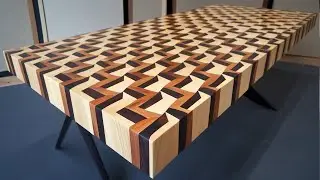 The Art of Illusion: Stunning 3D Wood Inlay Table Design