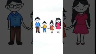 family Drawing easy🤩✏️ #drawing #shorts
