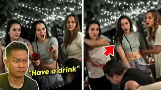 Angry Woman Throws Drink At Man And REGRETS It...