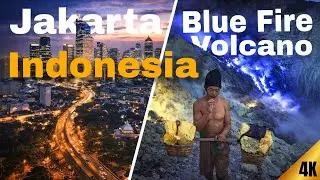 🇮🇩 Indonesia in Contrast: Jakarta City Life & Ijen Volcano Walking Tour 4K | Virtual Travel | Relax