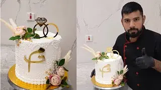 Elegant Cream Cake Arrangement | White Flower Cake Design | Beautiful Cake Decoration