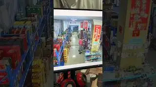 Old men caught by the shop owner and waiting for punishment