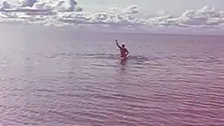 Vova in P&auml;rnu beach Valgeranna swimming on 10th October 2009