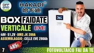 HAKADI Box Batteria Verticale 48V 16S LiFePO4 280-314Ah BMS JK 200A Celle EVE Accumulo 51,2v FaiDaTe